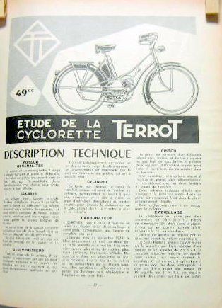 Couverture de 1954 TERROT CYCLORETTE 49 CC