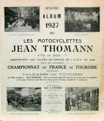 Couverture de THOMANN CYCLE ET MOTO DEPLIANT 1927