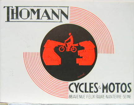 Couverture de THOMANN CYCLE ET MOTO DEPLIANT DU SALON 1933