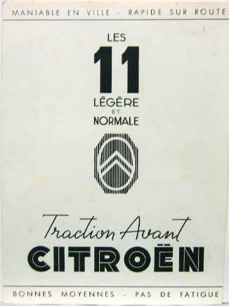 Couverture de CITROEN TRACTION 11 LEGERE ET NORMALE CATALOGUE