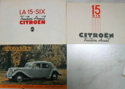 Couverture de 1952-53 CITROEN TRACTION 15 SIX CATALOGUE AU CHOIX