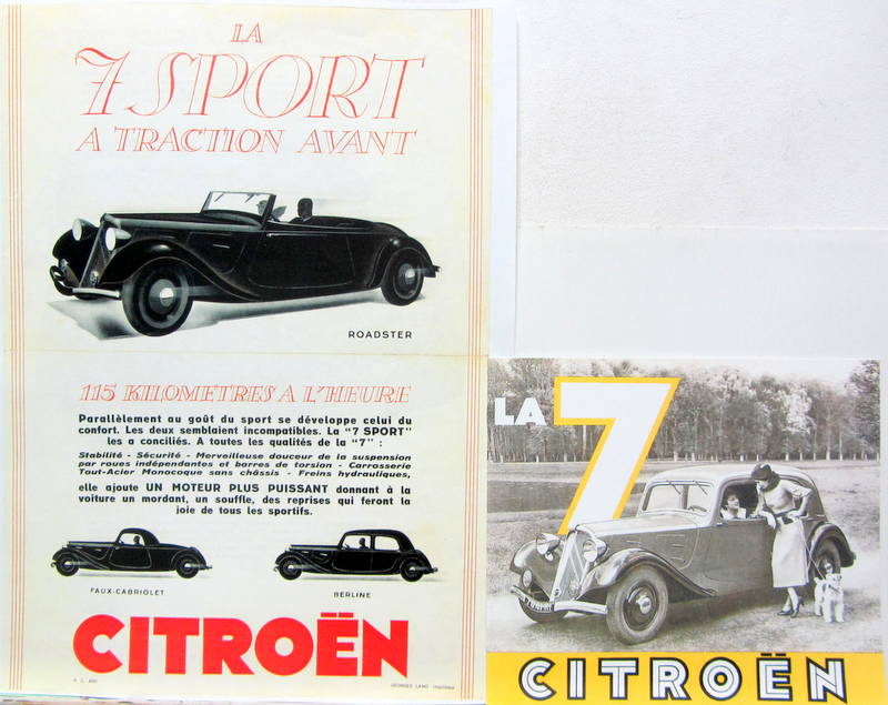 Couverture de TRACTION LA 7 AFFICHE D'INTERIEUR ET CATALOGUE