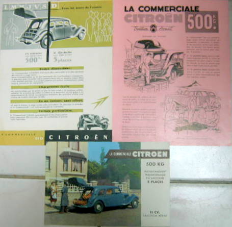 Couverture de 1954-56 CITROEN TRACTION  COMMERCIALE CATALOGUE AU CHOIX