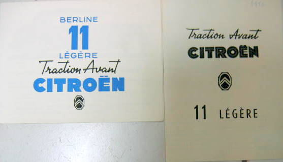 Couverture de 1946-52 CITROEN TRACTION 11 LEGERE CATALOGUE AU CHOIX