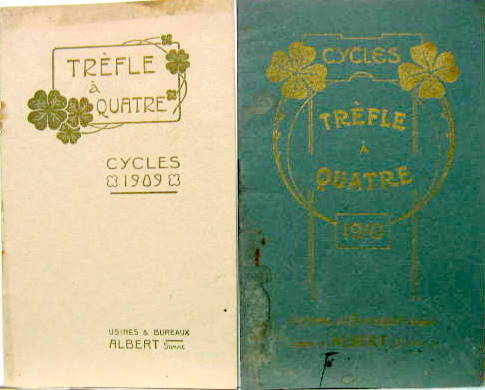 Couverture de 1909-1910 RICHARD TREFLE A QUATRE CYCLE ET MOTO  A ALBERT DANS LA SOMME CATALOGUE AU CHOIX