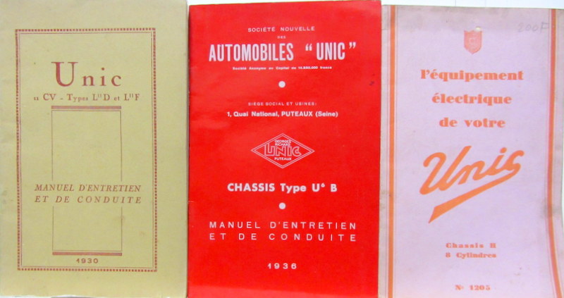 Couverture de UNIC LIVRET 11 CV L11D-L11F - U6B 1936 - EQUIPEMT ELECTRIQUE DE H 8 CYL