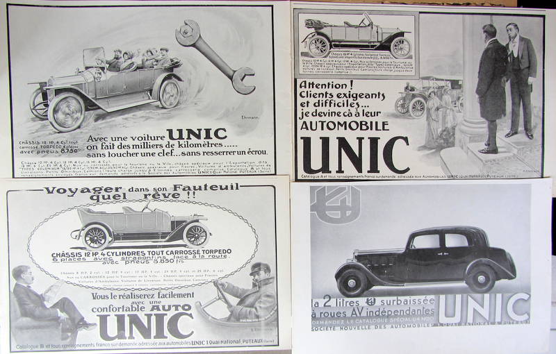 Couverture de UNIC A PUTEAUX PUBLICITE DECOUPEE DANS LES REVUES D'EPOQUE