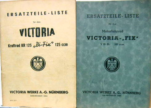 Couverture de VICTORIA FIX ET BI FIX CATALOGUE DE PIECES DETACHEES EN ALLEMAND AU CHOIX