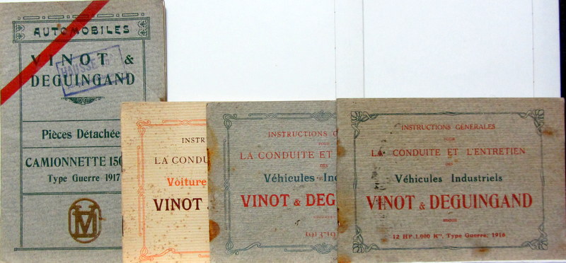 Couverture de VINOT DEGUIGAND CAMIONNETTE 1917 - 14HP 1913-14 - INDUSTRIEL 1913-14 - 12 HP 1916 CAMIONNETTE A PUTEAUX