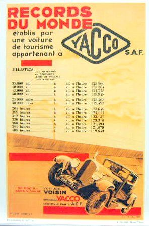 Couverture de G.VOISIN RECORDS DU MONDE YACCO
