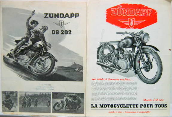 Couverture de ZUNDAPP DB 200 DB 202 CATALOGUE AU CHOIX
